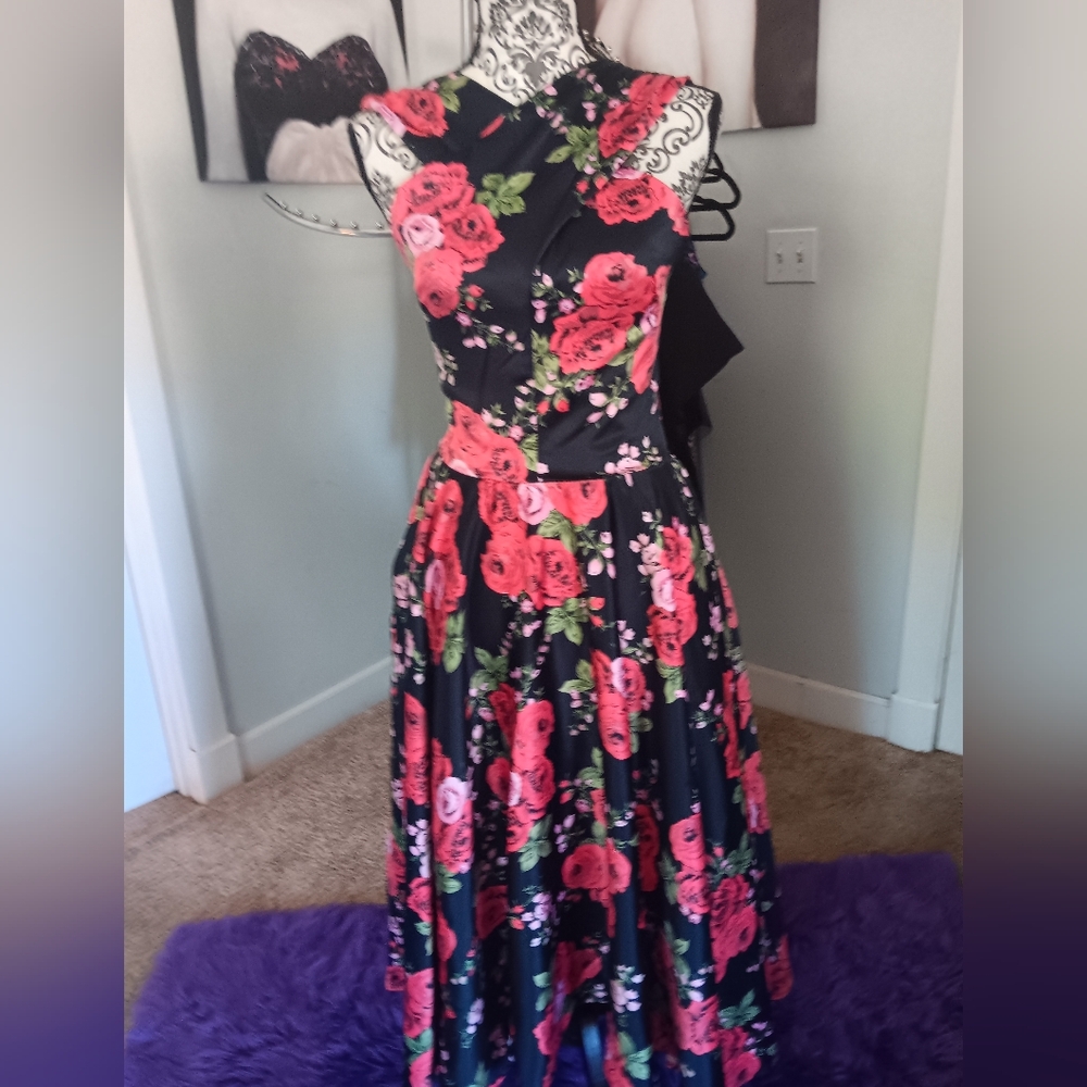 Rose print dress